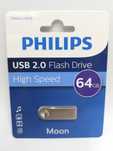 Pendrive Philips Moon 64GB USB 2.0 srebrny metalowy aluminiowy obudowa