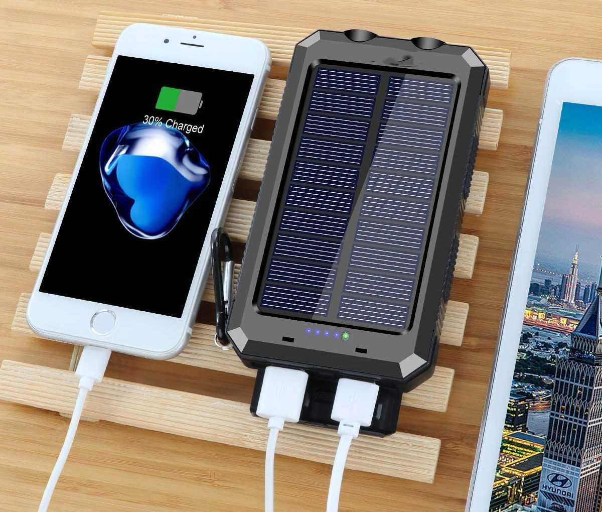 Solarny Powerbank 20000 mAh czarny