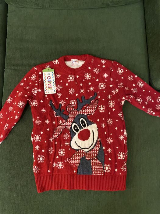 Новогодний свитер шерстяной для девочки новый 550 грн