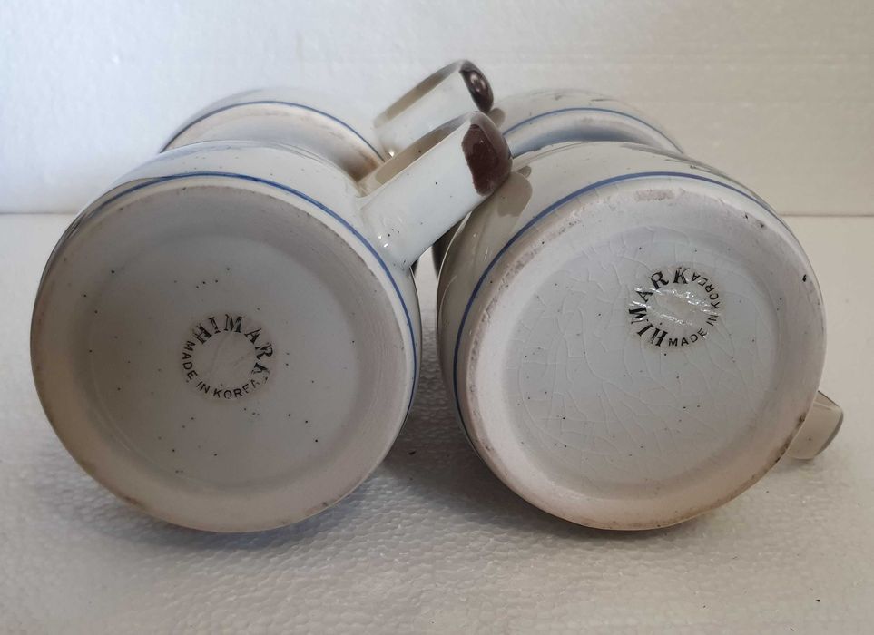 Conjunto de 4 Canecas de cerâmica HIMARK - Korea / Coreia - Anos 50