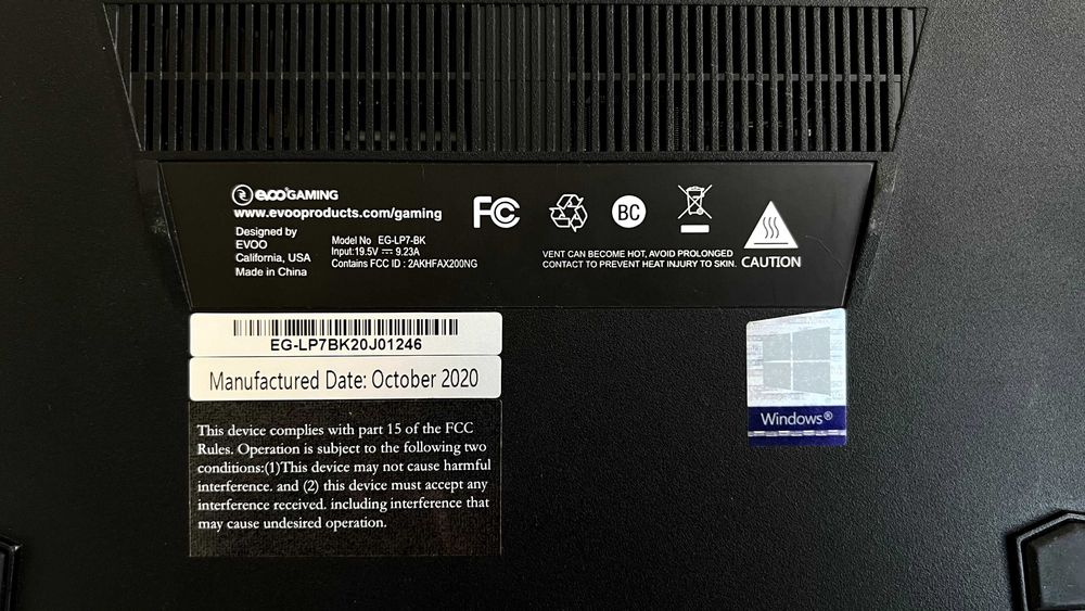 Продам Ноутбук EVOO Gaming (EG-LP7-BK)