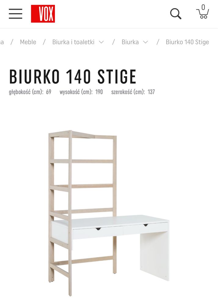 Biurko VOX + skrzynka