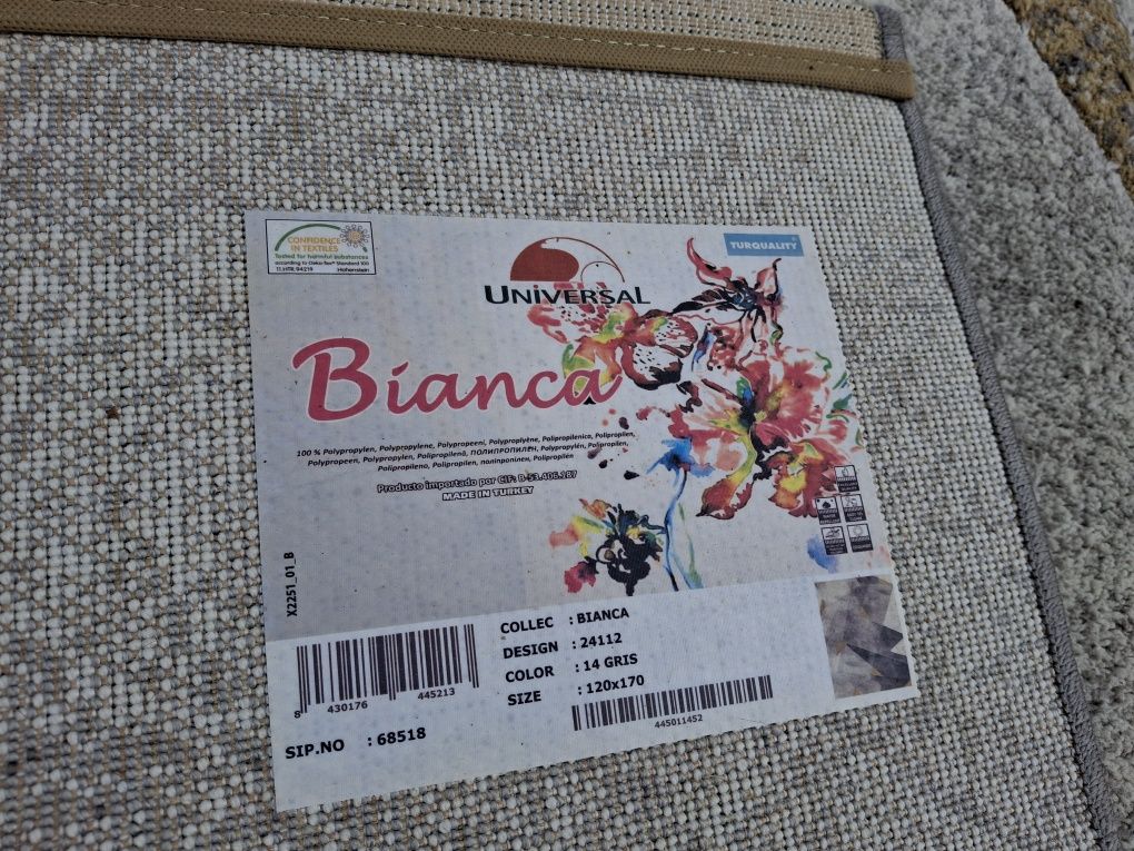 Bianco gruby dywan 120x170