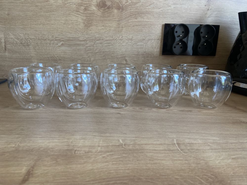 Szklanki 80 ml z podwójnym dnem - 10 sztuk