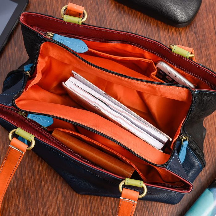 torebka skóra naturalna licowa wielokolorowy