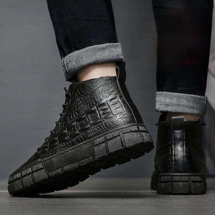 Чоловічі зимові черевики еко-шкіра