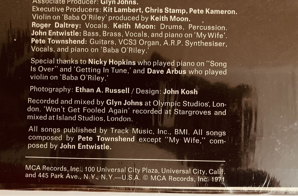 Вінілова платівка THE WHO 1971 рік , оригінал USA