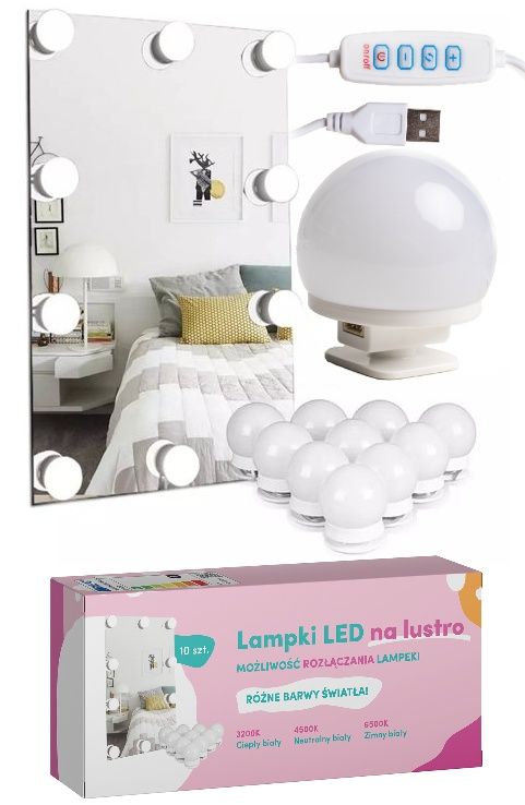 Lampki LED na lustro