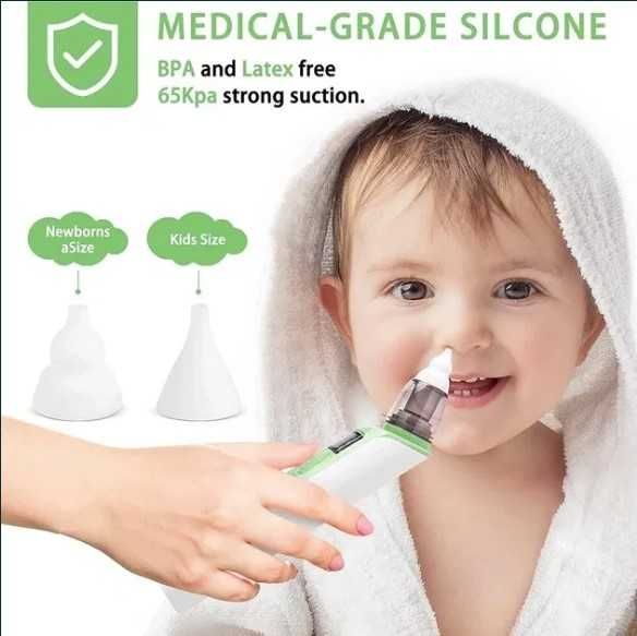 Назальний дитячий електричний аспіратор (соплевідсмоктувач)