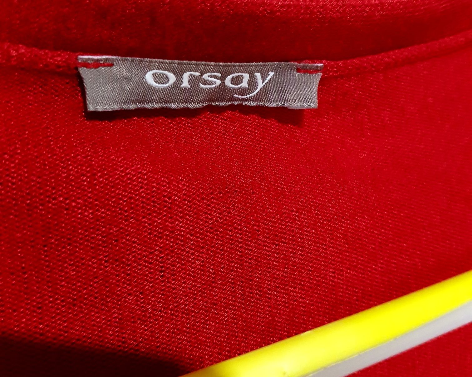 Czerwony sweter kardigan L orsay