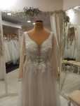 Suknia ślubna plus size 48 50 52 NOWA brokatowy ivory beż długi rękaw