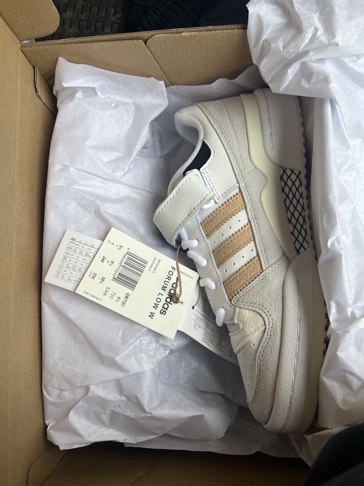 Buty Adidas Forum Low 38 2/3 Beige White Nowe Białobeżowe 38,5 38.5