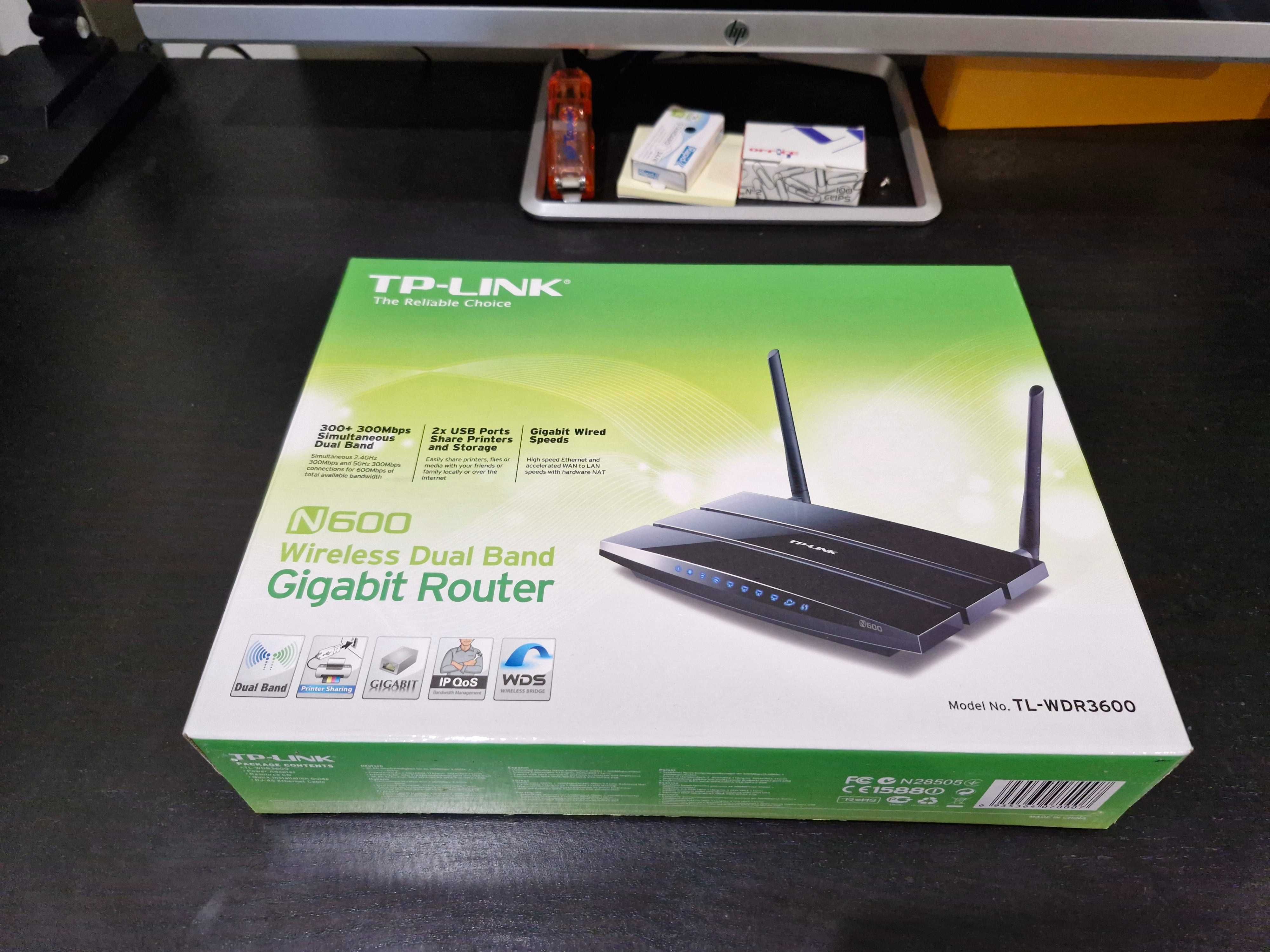 Router Wi-fi TP-Link N600 Dual Band Gigabit TL-WDR3600 - como novo
