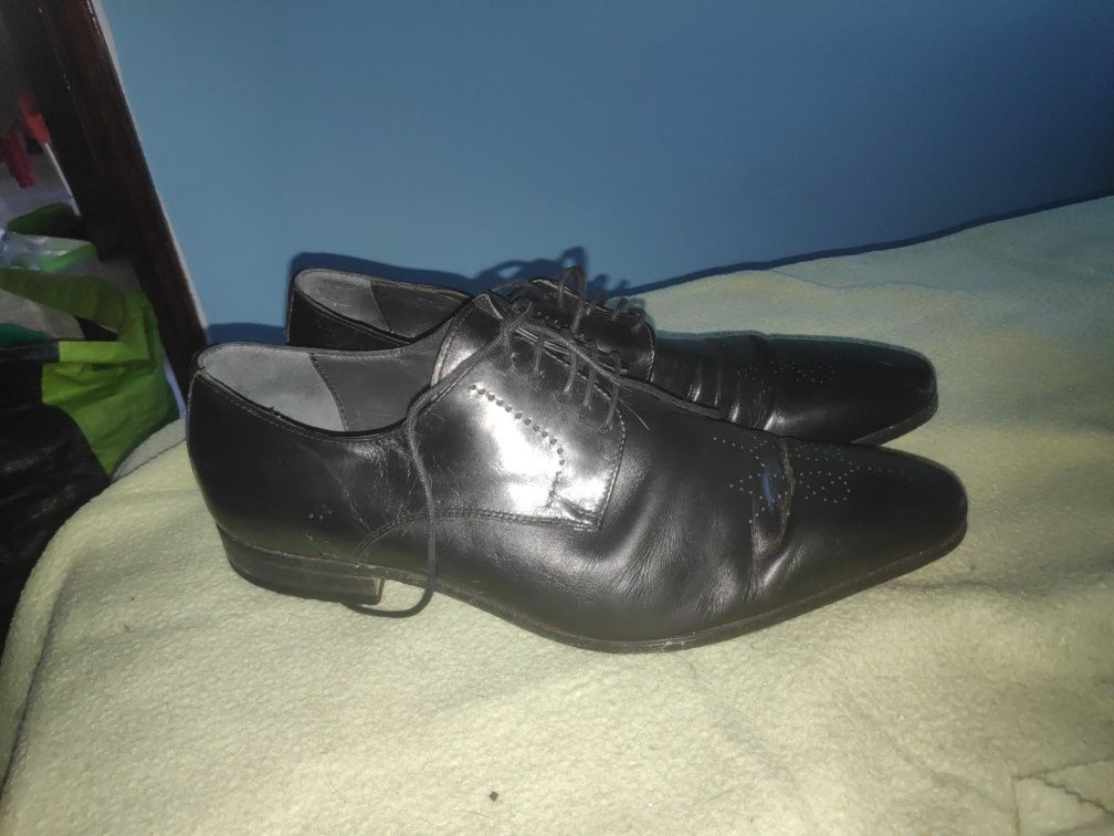 Sapatos de Homem de couro preto