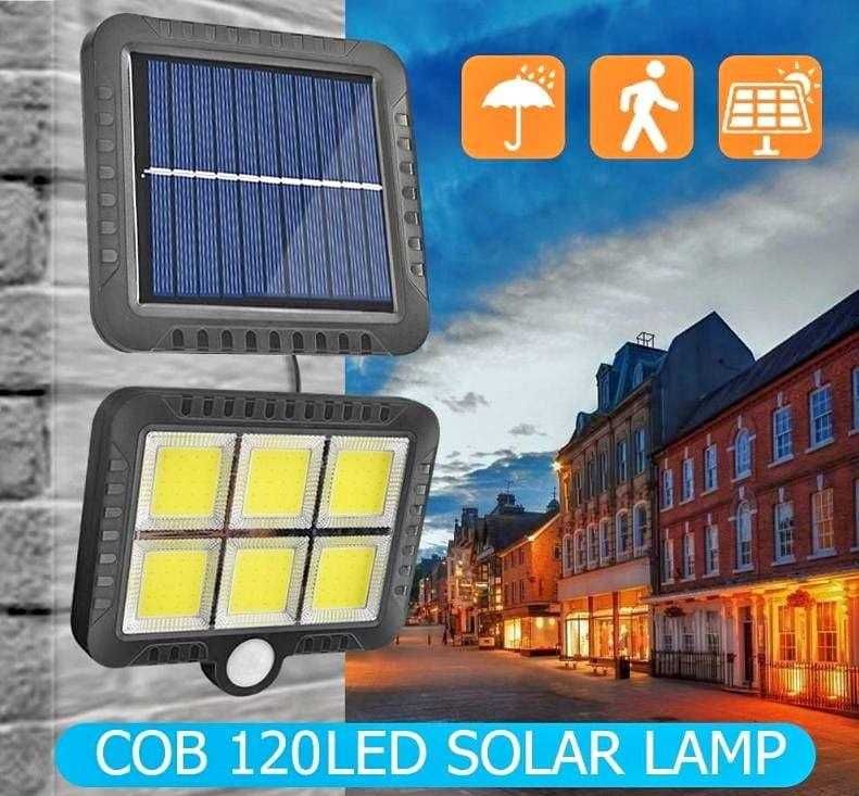 LAMPA Solarna HALOGEN Reflektor Czujnik Ruchu i Zmierzchu 120 LED