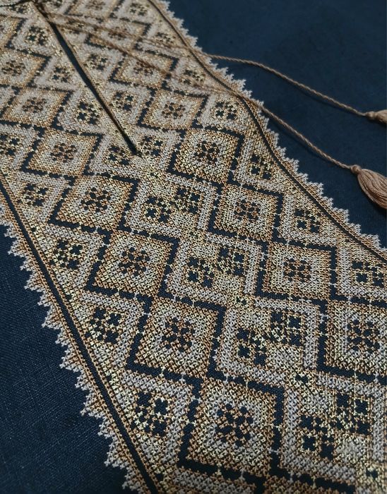 Вишиванка чоловіча чорна 100% льон