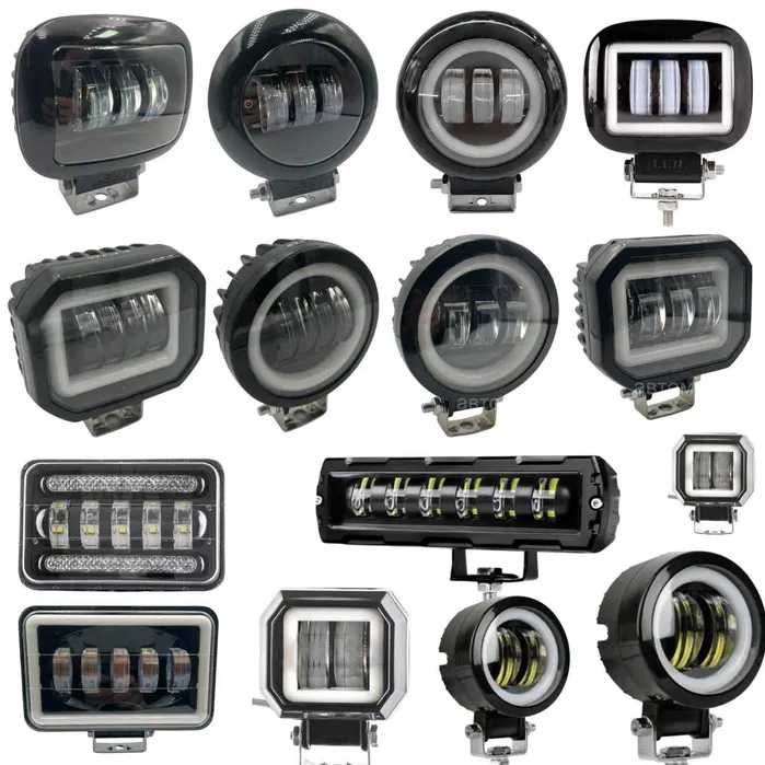 LED доп фара ДХО глазки, фара с линзой и свето теневой границей 20ватт