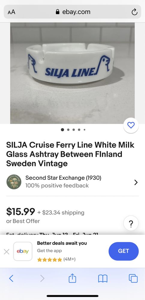 Пепельница Silja Line