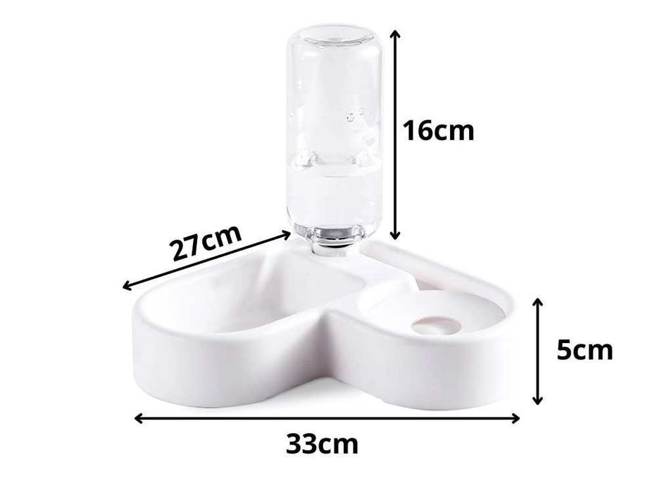 Miska dla psa kota podwójna 2w1 ze zbiornikiem 500ml
