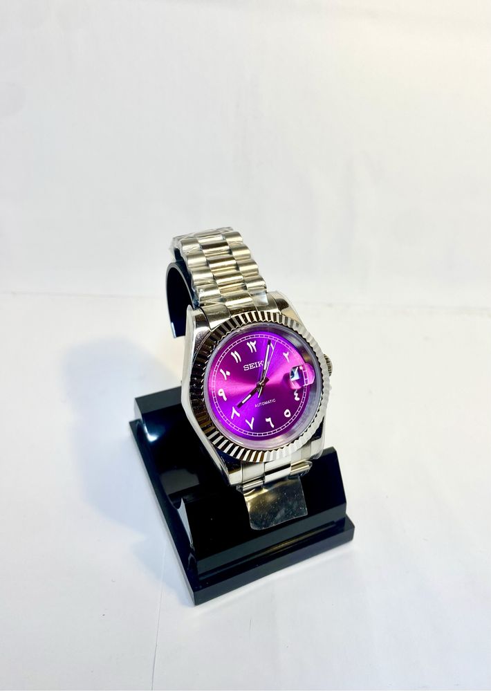 Zegarek automatyczny Seiko mod datejust arabic violet fioletowy nh35!!