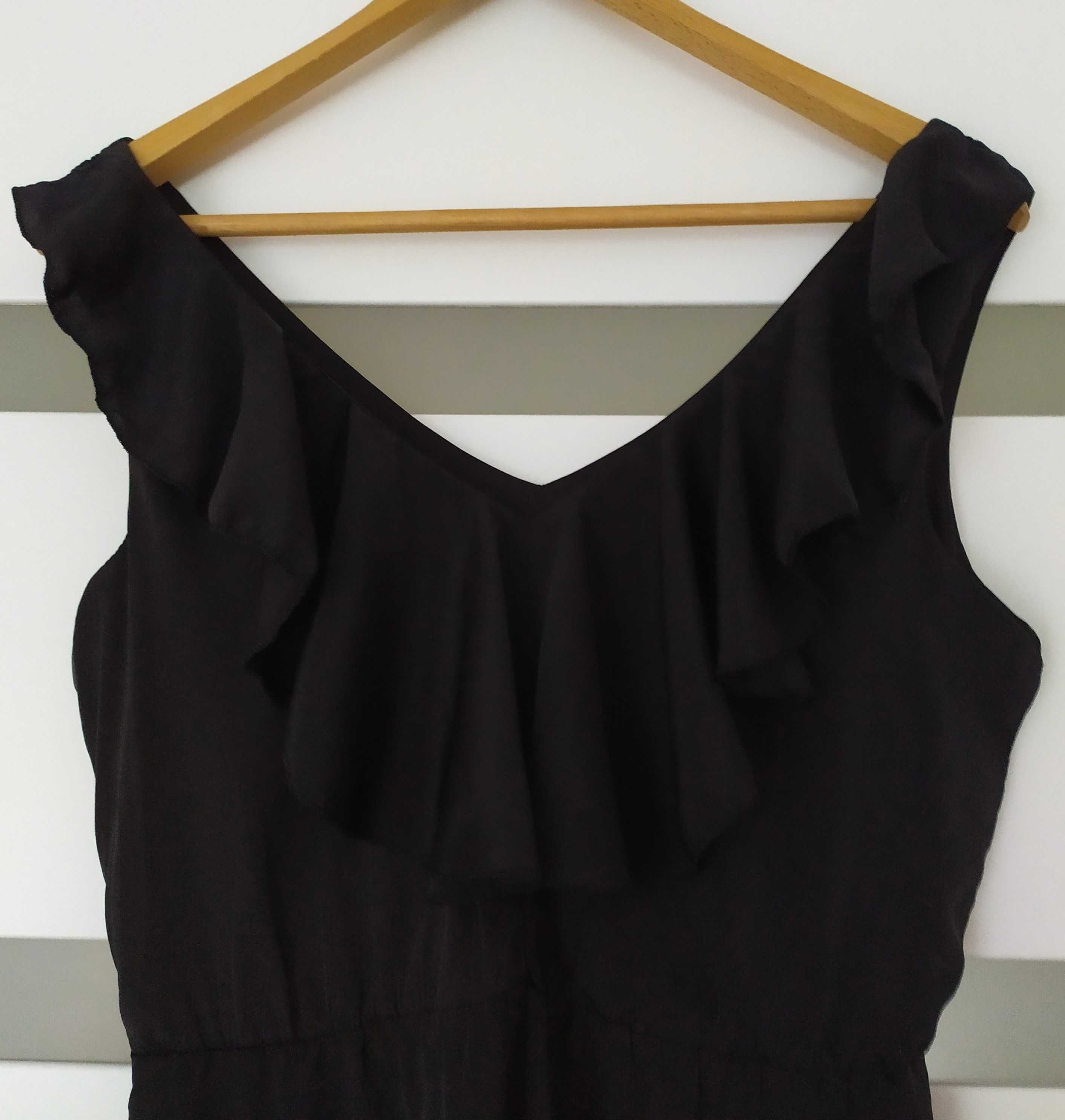 Sukienka H&M elegancka mała czarna impreza wyjście dekolt V S/M