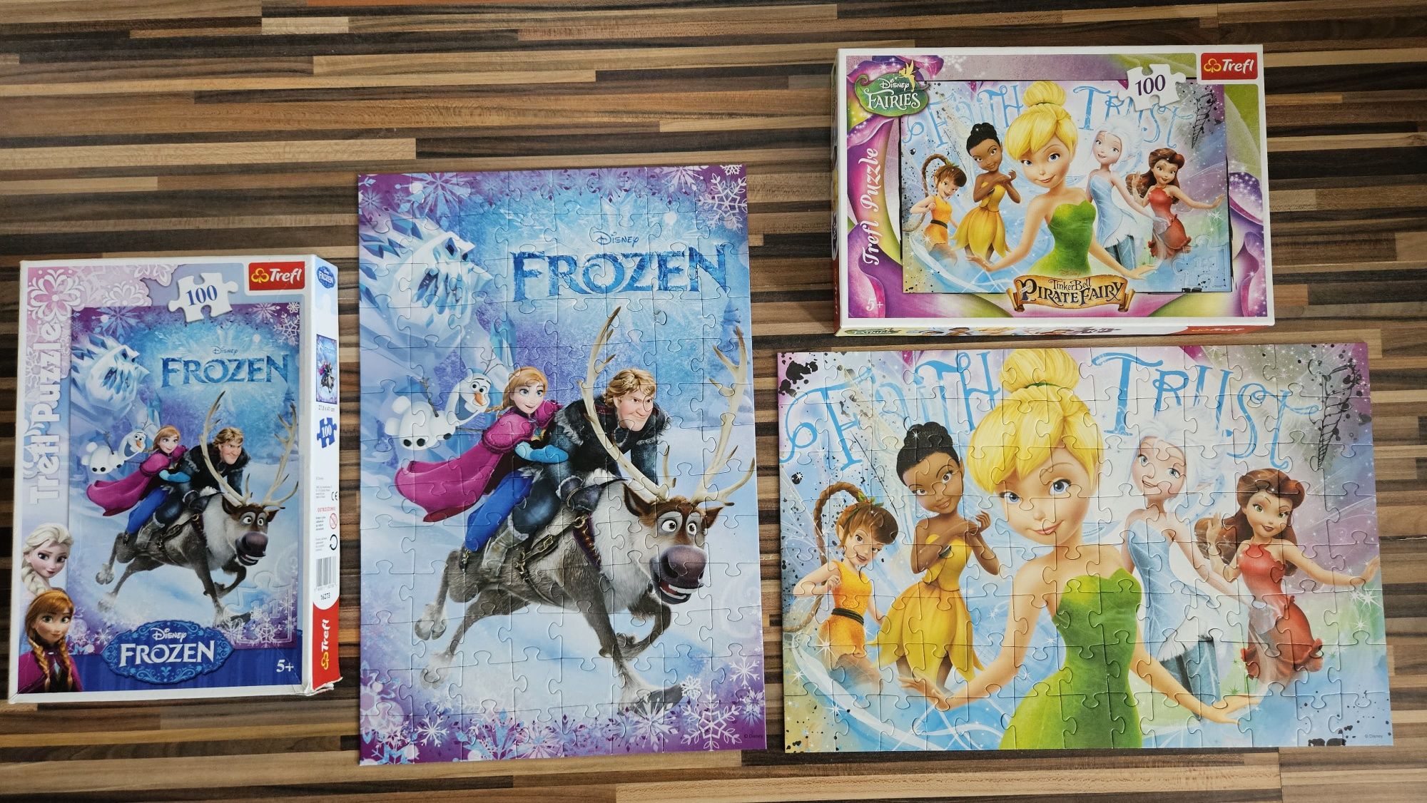 2 kpl. Puzzli Trefl puzzle Disney 100 elementów Frozen i Fairy