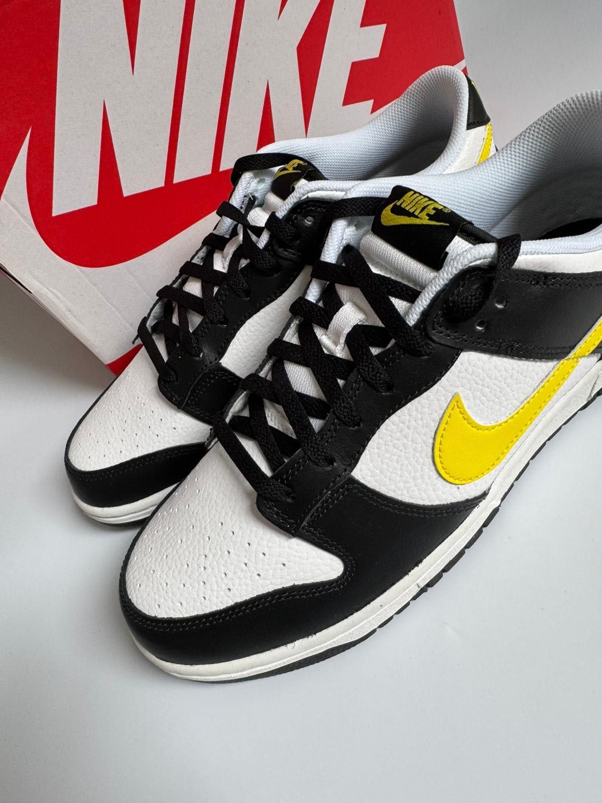 Nowe sneakersy męskie NIKE DUNK LOW męskie czarne białe żółte 45,5
