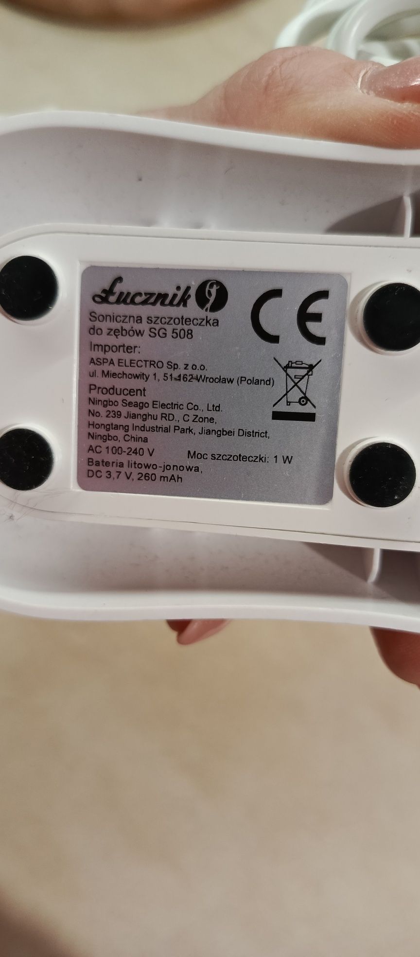 Ładowarka do szczoteczki sonicznej łucznik SG508