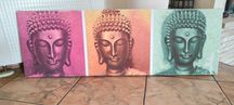 Obraz trójkolorowy Budda 35x105 cm