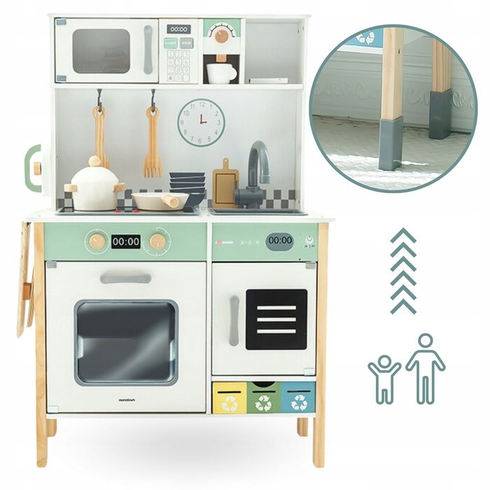 Kuchnia Drewniana Interaktywna Z Pralką Zmywarką Tablica Kredowa fv