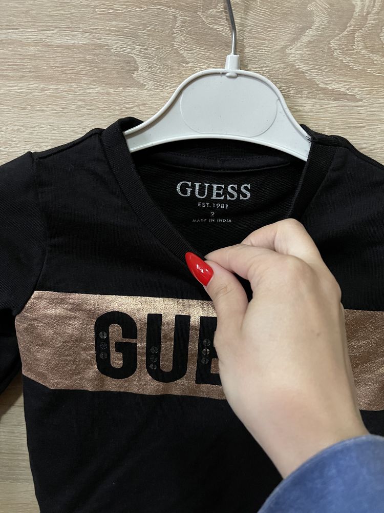 Дитячий світшот Guess оригінал на 2 роки чорний