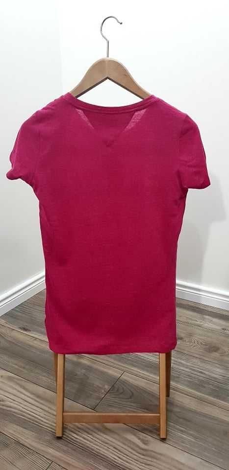 TOMMY HILFIGER , damski T-shirt biały XS, S, M, L, amarant, różowy