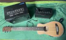 Gitara elektroakustyczna Harley Benton wraz ze wzmacniaczem Boss