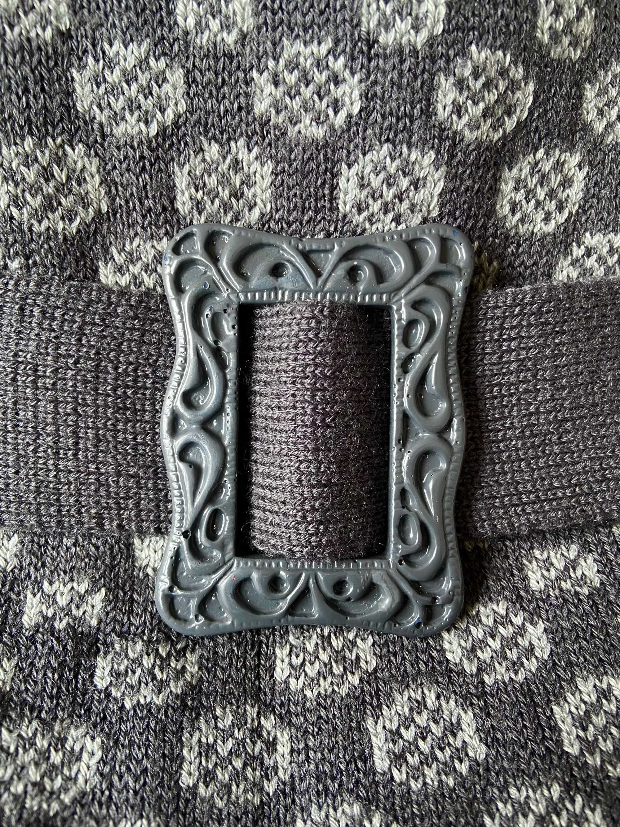 Szary sweter we wzorki, 35% wełna, rozmiar S/M, vintage 2000