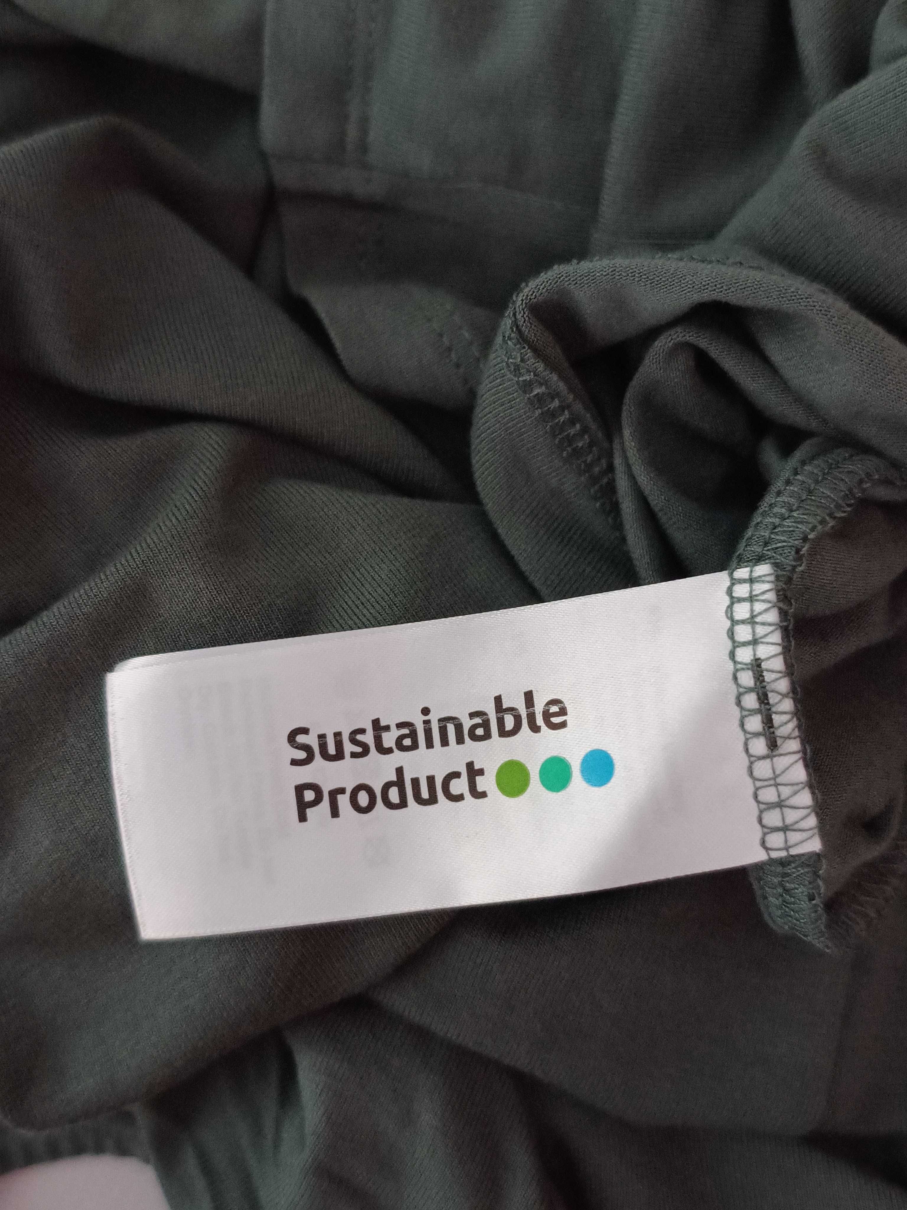 Zielona sukienka midi prosta gładka wiskoza BPC collection 48  50