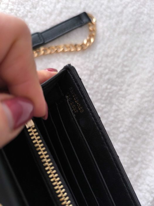 Kopertówka Ysl czarna skóra naturalna