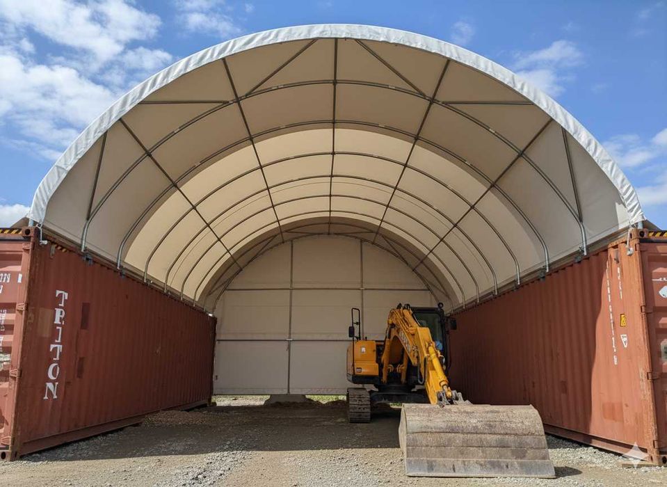 Zadaszenie Kontenerowe 8m x 12 m 40ft HC sciana tylna w zestawie 900g