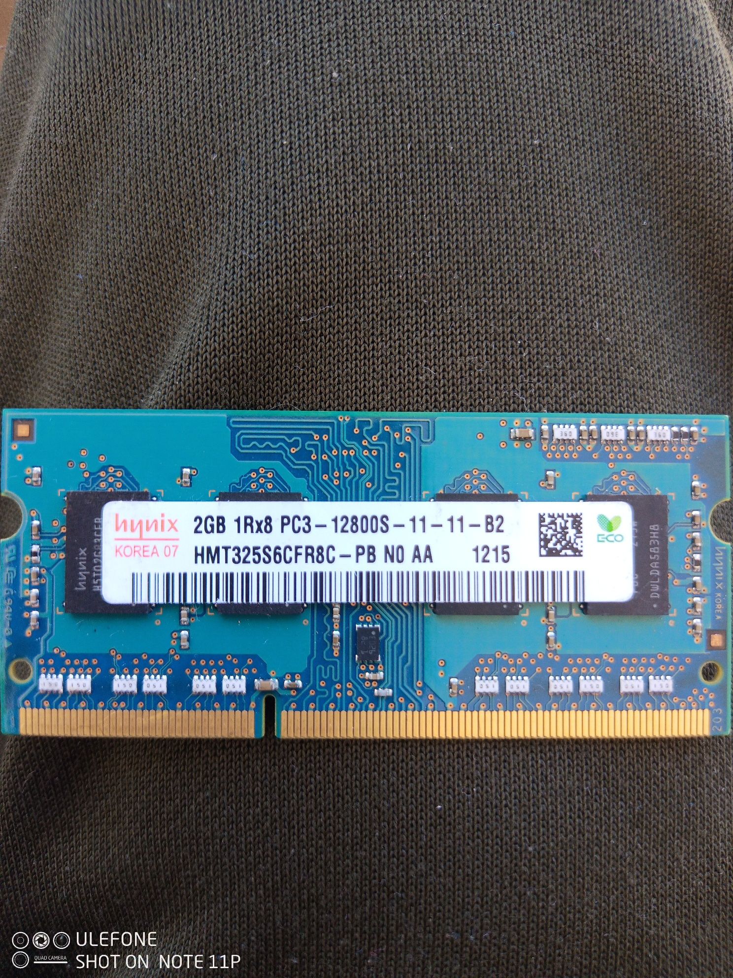 Memória portátil 2GB DDR3 12800S