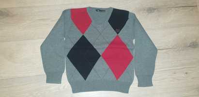 Sweter sweterek szary 122 w serek