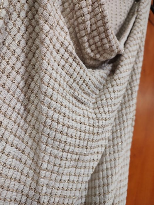 Włoska Mini obcisła sukienka dziergane ze złoceniem M