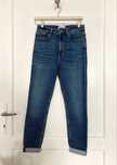 Jeansy spodnie proste rurki skinny Zara granatowe basic