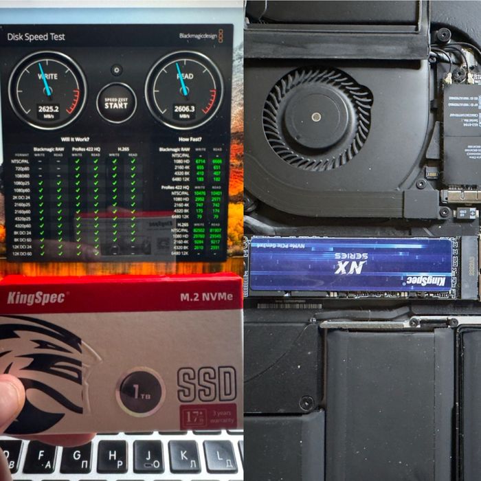 Новые быстрые SSD KingSpec 512 GB  Apple MacBook Air Pro iMac Mac Pro