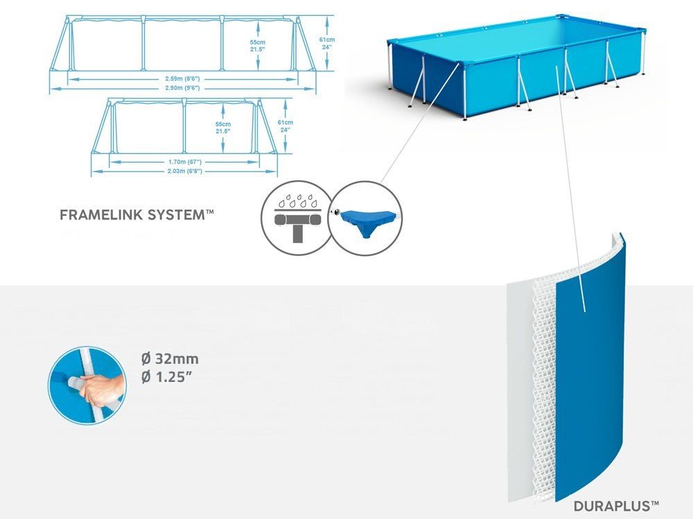 Bestway Basen STELAŻOWY 2,300L 259x170x61cm 56403