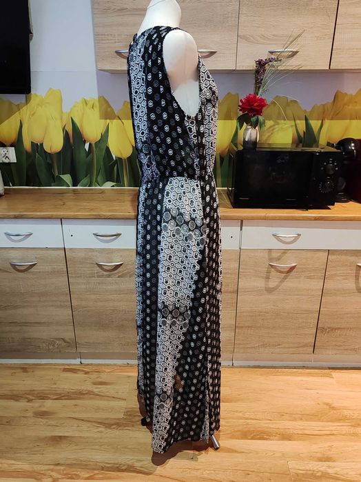 Zwiewna długa sukienka Jean Pascale rozmiar 44/46 poliester