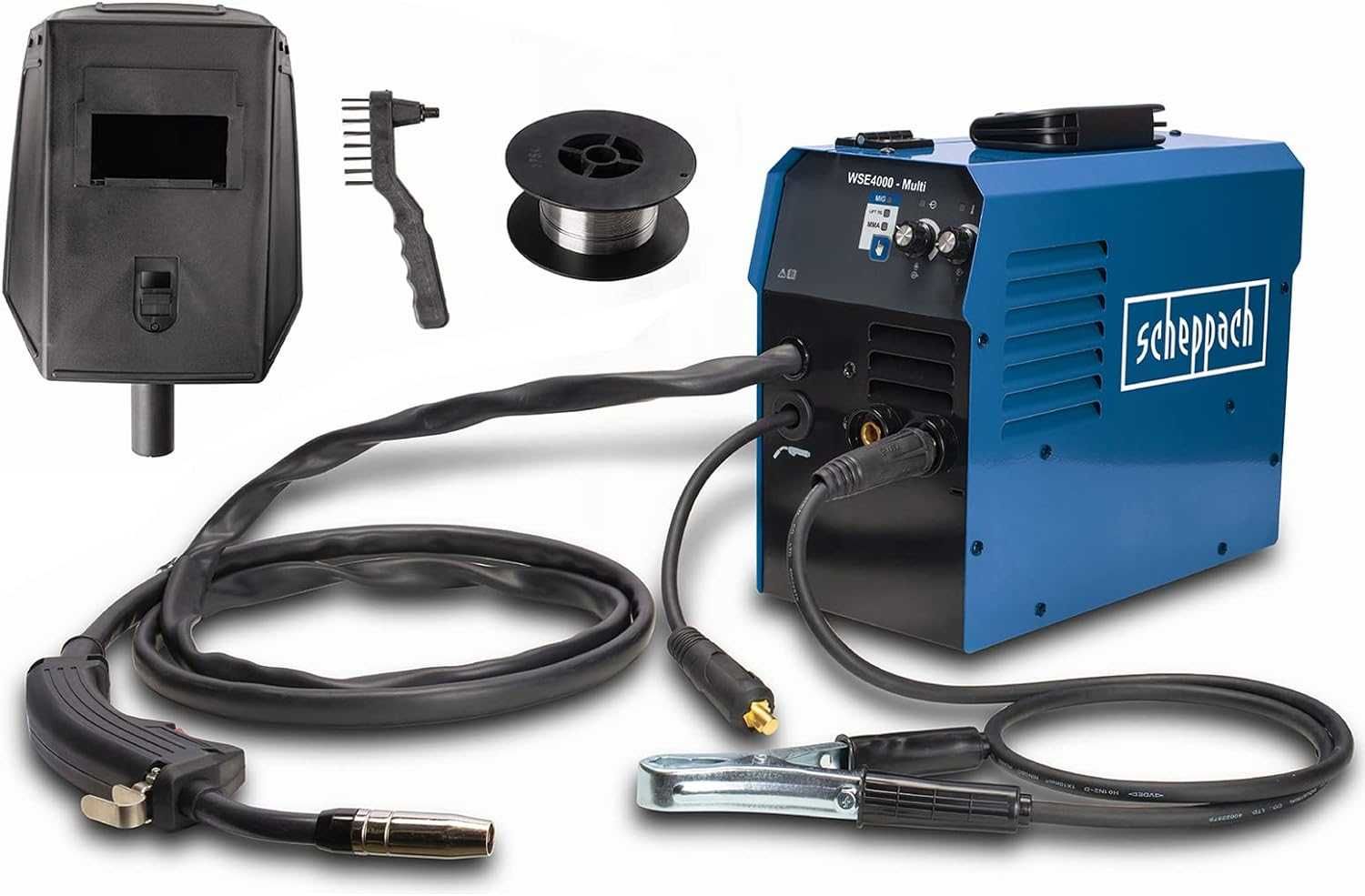 Scheppach Spawarka WSE4000-Multi 120A 4w1 MIG, MMA, TIG drut rdzeniowy