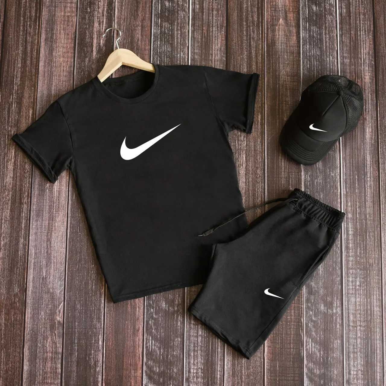 Футболка + Шорты + Кепка NIKE мужской спортивный костюм летний Найк