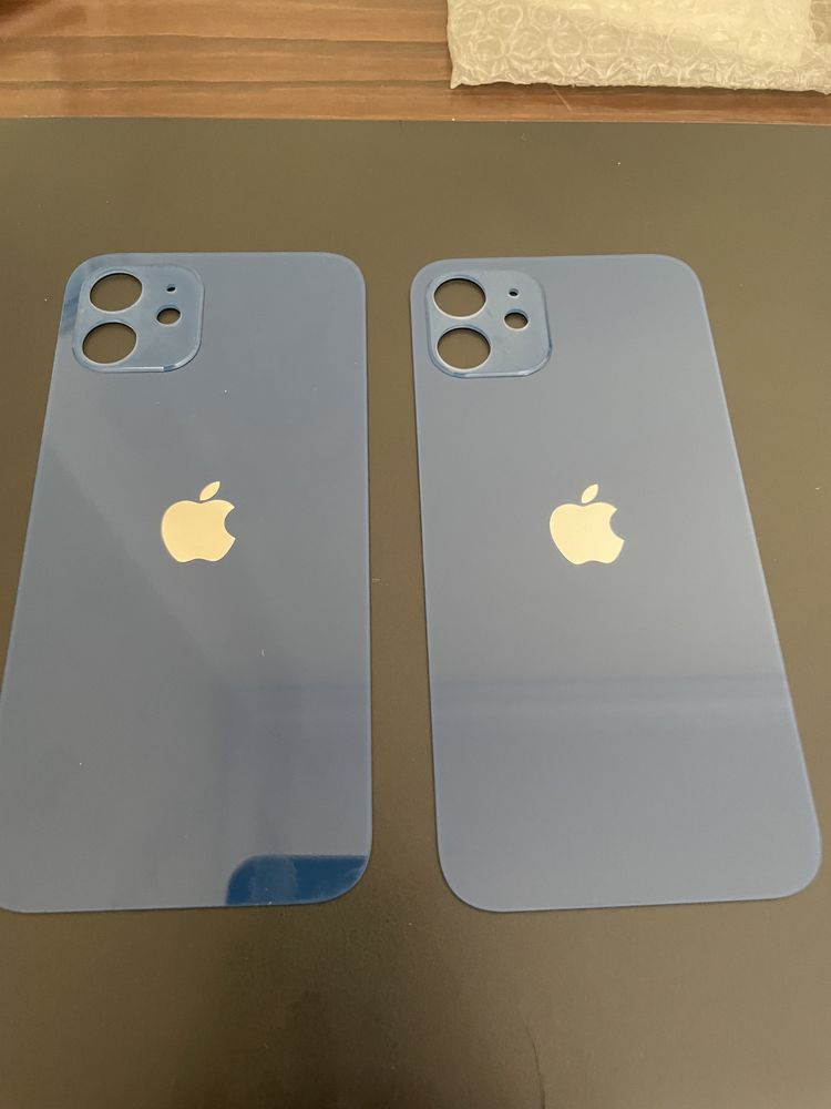 Vidro traseiro azul para iPhone 12