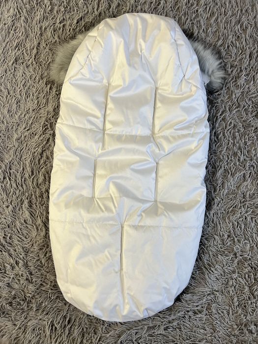 Зимовий конверт-кокон в коляску ДоРечі білий з опушкою