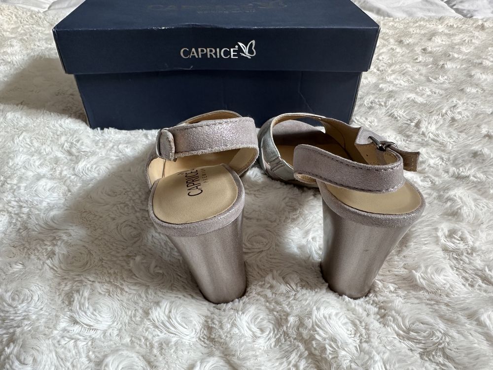 Buty damskie sandały na słupku brokatowe błyszczące 37