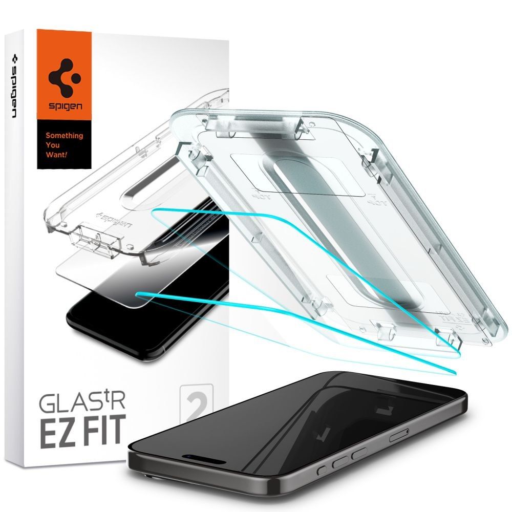 Spigen szkło hartowane GLAS.TR "EZ FIT" 2-PACK do iPhone 15 Pro Max